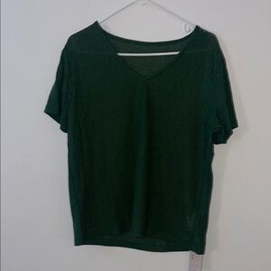 Women's Green V-Neck Top
